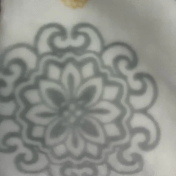 Life Comfort brand blanket or throw with a grey and yellow medallion pattern. - Picture 5 of 5